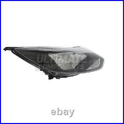 Ford Focus Headlight Mk3 Zetec Hatchback 2011-2015 Black Headlamp Drivers Side