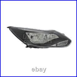 Ford Focus Headlight Mk3 Zetec Hatchback 2011-2015 Black Headlamp Drivers Side