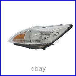 Ford Focus Headlights Hatchback 2008-2011 Chrome Headlamps Drivers & Passenger