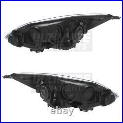 Ford Focus Headlights Mk3 Titanium Hatchback 2011-2015 Black Headlamps 1 Pair