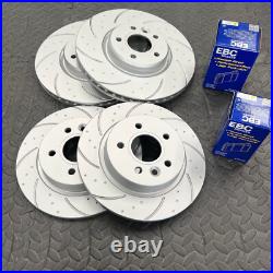 Ford Focus MK2 ST 225 Dimpled Grooved Front Rear Brake Discs + EBC Redstuff Pads