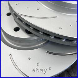 Ford Focus MK2 ST 225 Dimpled Grooved Front Rear Brake Discs + EBC Redstuff Pads