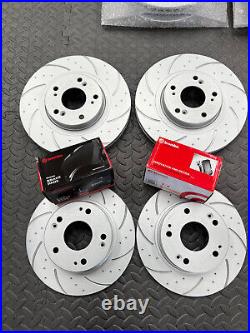 Ford Focus MK2 ST225 2.5 Dimpled Grooved Brake Discs Brembo Pads Front & Rear