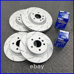 Ford Focus MK2 ST225 Slotted Front Rear Brake Discs + EBC Yellowstuff Pads