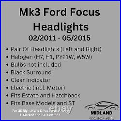 Ford Focus MK3 Pair Of Headlights 2011-2015 Ecoboost TDCI Titanium TI-VC