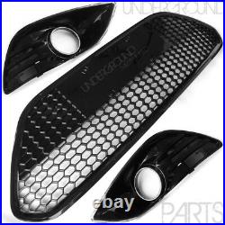 Ford Focus Mk2 Black Rs Style Sport Honeycomb Mesh Front Grilles And Fog Covers