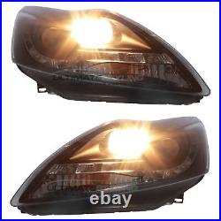 Ford Focus Mk2 Headlights Facelift 2008-2011 LED DRL Black Projector ST Zetec S