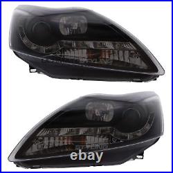 Ford Focus Mk2 Headlights Facelift 2008-2011 LED DRL Black Projector ST Zetec S