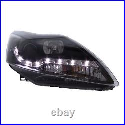 Ford Focus Mk2 Headlights Facelift 2008-2011 LED DRL Black Projector ST Zetec S