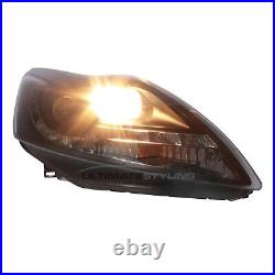 Ford Focus Mk2 Headlights Facelift 2008-2011 LED DRL Black Projector ST Zetec S