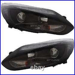 Ford Focus Mk3 2011-2015 Black LED DRL Headlights Upgrade Projector Xenon Look