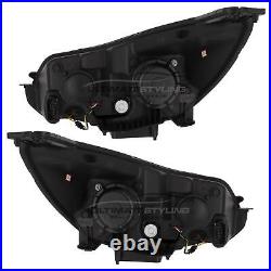 Ford Focus Mk3 2011-2015 Black LED DRL Headlights Upgrade Projector Xenon Look