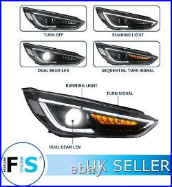 Ford Focus Mk3 Rs St Head Lights Lamps Led Drl Sequential Turn Signal 2015-2018