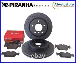 Ford Focus ST225 2.5 Dimpled Grooved Black Brake Discs Front Rear & Mintex Pads