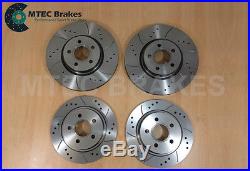 Ford Focus ST225 2.5 MTEC Drilled Grooved Brake Discs Front Rear & Brembo Pads