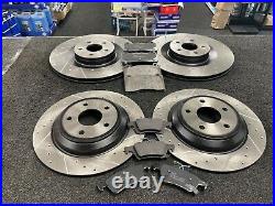 Ford Focus St Mk3 2.3 Rs Brake Discs Cross Drilled Grooved & Apec Brake Pads