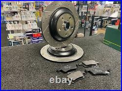 Ford Focus St Mk3 2.3 Rs Brake Discs Cross Drilled Grooved & Apec Brake Pads