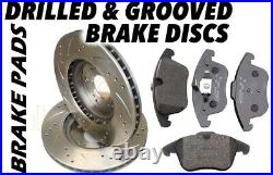 Front Drilled & Grooved Brake Discs & Pads For Ford Focus ST225 2.5i 320mm