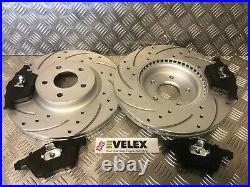 FRONT & REAR DRILLED GROOVED BRAKE DISCS PADS KIT FORD FOCUS ST225 OE QUALITY