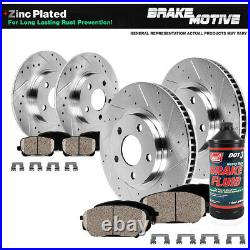 Front + Rear Drill Slot Brake Rotors Ceramic Pads For 2013 2014 Ford Focus ST