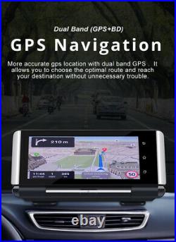 Full HD 1080P 7In Car Dashboard GPS NAV Dual Lens DVR Rearview Driving Recorder