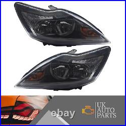 Headlights Ford Focus Mk2 2008-2011 Black Inner Headlamps 1 Pair Left & Right