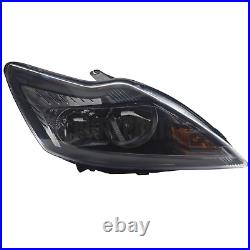 Headlights Ford Focus Mk2 2008-2011 Black Inner Headlamps 1 Pair Left & Right