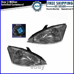 Headlights Headlamps Left & Right Pair Set NEW for 00-02 Ford Focus