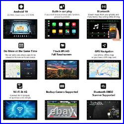 ISO Android 10 2 DIN 7 Car Stereo GPS Sat Nav DAB+OBD2 USB SD DSP Apple CarPlay