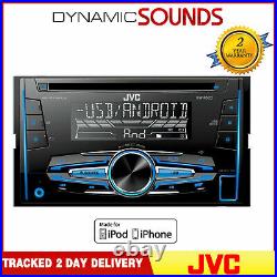JVC KW-R520 CD MP3 Double Din Car Stereo USB Tuner Front Aux In Android Ready