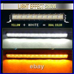 LED Work Light Bar Car 42 Inch 2592W Curved Dual color Off road Strobe SUV 4WD