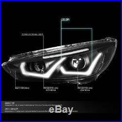 Led Drlfor 15-18 Ford Focus Black/clear Corner Projector Headlight Head Lamps