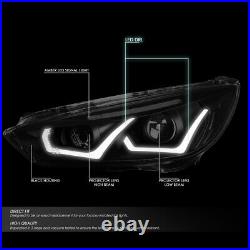 Led Drlfor 15-18 Ford Focus Tinted/clear Corner Projector Headlight Head Lamps
