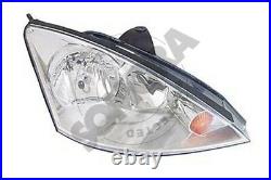Right Headlamp (Chrome Bezel Manual/Electric) for Ford FOCUS Saloon 2002-2004