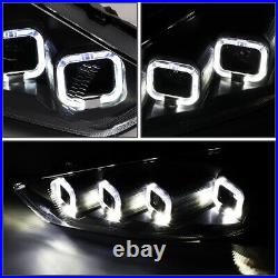 Sequential Halofor 15-18 Ford Focus Full Led Black Clear Projector Headlights