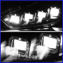 Sequential Halofor 15-18 Ford Focus Full Led Black Clear Projector Headlights