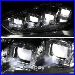 Sequential Halofor 15-18 Ford Focus Full Led Smoked Projector Headlight Lamps