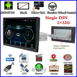 Single DIN 9 Car BT Stereo GPS MP5 Player Mirror Link Audio Video DVR DAB OBD