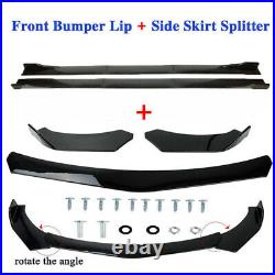 Universal Car Front Bumper Lip Spoiler Splitter +78.7 Side Skirts Extensions UK