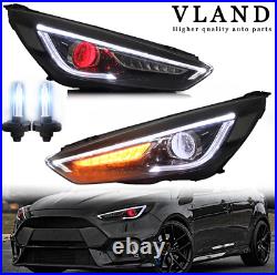 VLAND LED Headlights + D2H Bulbs for Ford Focus 2015 2016 2017 2018 Sequential