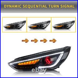 VLAND LED Headlights + D2H Bulbs for Ford Focus 2015 2016 2017 2018 Sequential