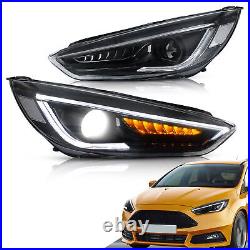 VLAND LED Headlights for Ford Focus 2015-2017 Sequential Indicators Pair LH&RH