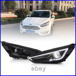 VLAND WithSequential LED Signal 2015-2018 Ford Focus Black Projector Headlights